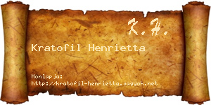 Kratofil Henrietta névjegykártya