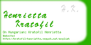 henrietta kratofil business card